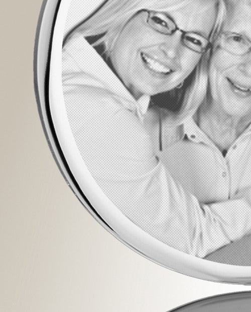 Round December Stainless Photo Engraved Keepsake