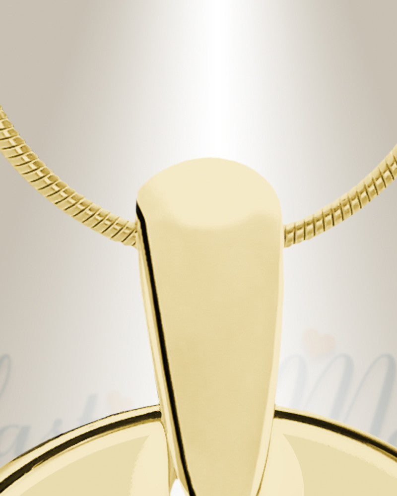 Birthstone Round August Photo Engraved Gold Plated over Stainless Keepsake
