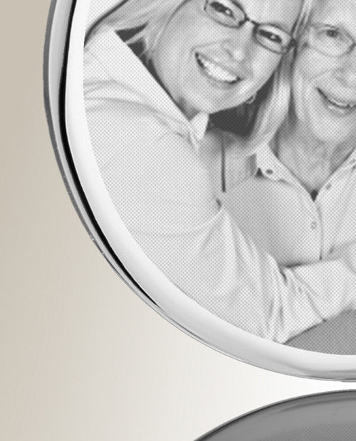 Round October Photo Engraved Stainless Keepsake