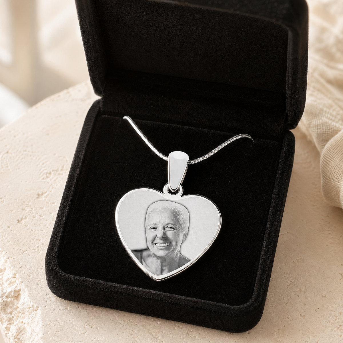 Heart Photo Engraved Stainless Keepsake