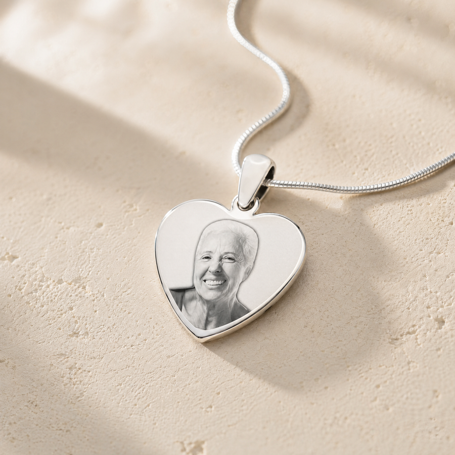 Heart Photo Engraved Stainless Keepsake