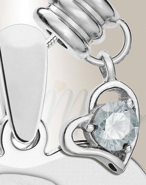 April Heart Photo Engrave Stainless Keepsake