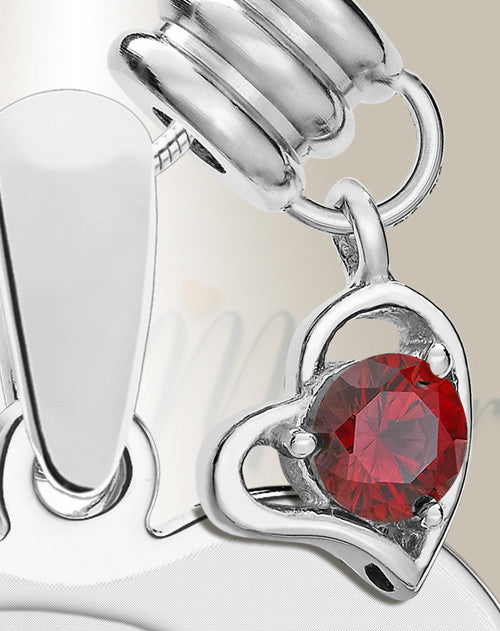 January Heart Photo Engraved Stainless Keepsake