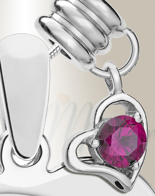 July Heart Photo Engraved Stainless Keepsake