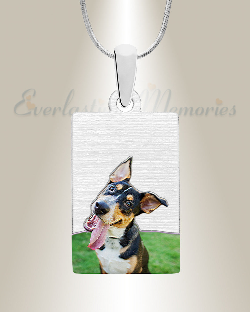 Rectangle Pet Color Photo Engraved Stainless Keepsake