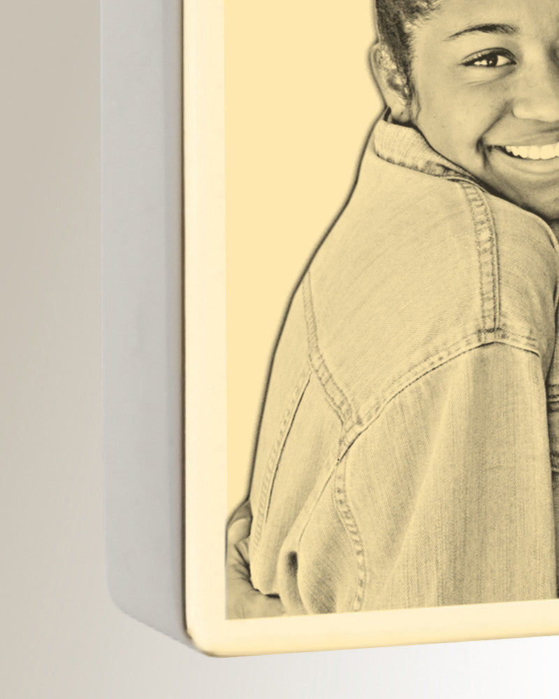 October Birthstone Rectangle Gold Plated Photo Engraved Ash Pendant