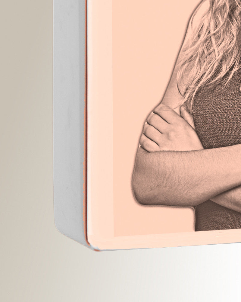 March Birthstone Rectangle Rose Gold Plated Photo Engraved Ash Pendant