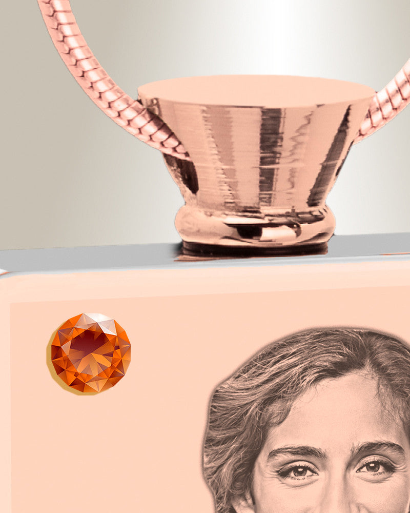 November Birthstone Rectangle Rose Gold Plated Photo Engraved Ash Pendant
