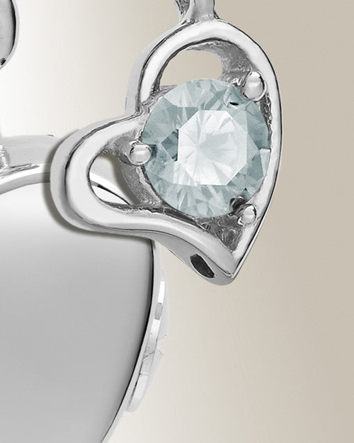 Silver April Simple Heart Urn Jewelry