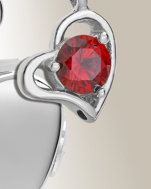 Silver January Simple Heart Urn Jewelry