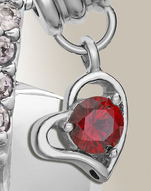 Silver January Heavenly Heart Cremation Jewelry