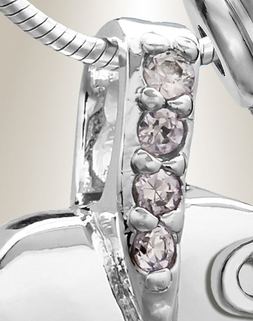 Silver January Heavenly Heart Cremation Jewelry