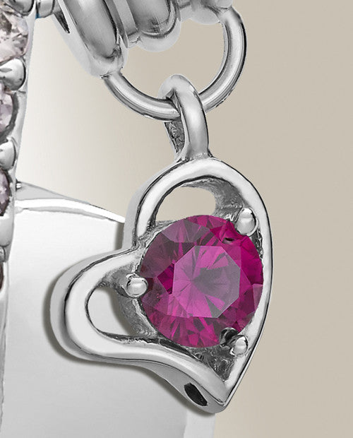 Silver July Heavenly Heart Cremation Jewelry