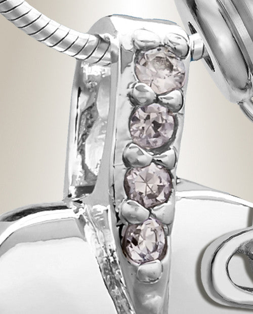 Silver July Heavenly Heart Cremation Jewelry