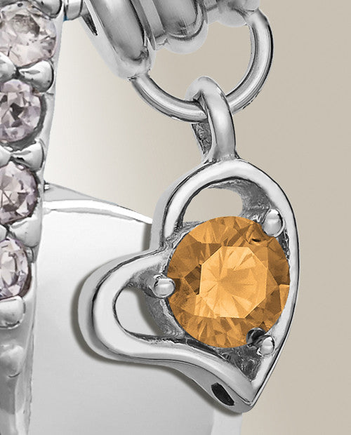 Silver November Heavenly Heart Cremation Jewelry
