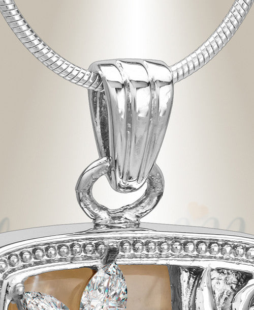 Silver and Clear In Bloom Cremation Jewelry