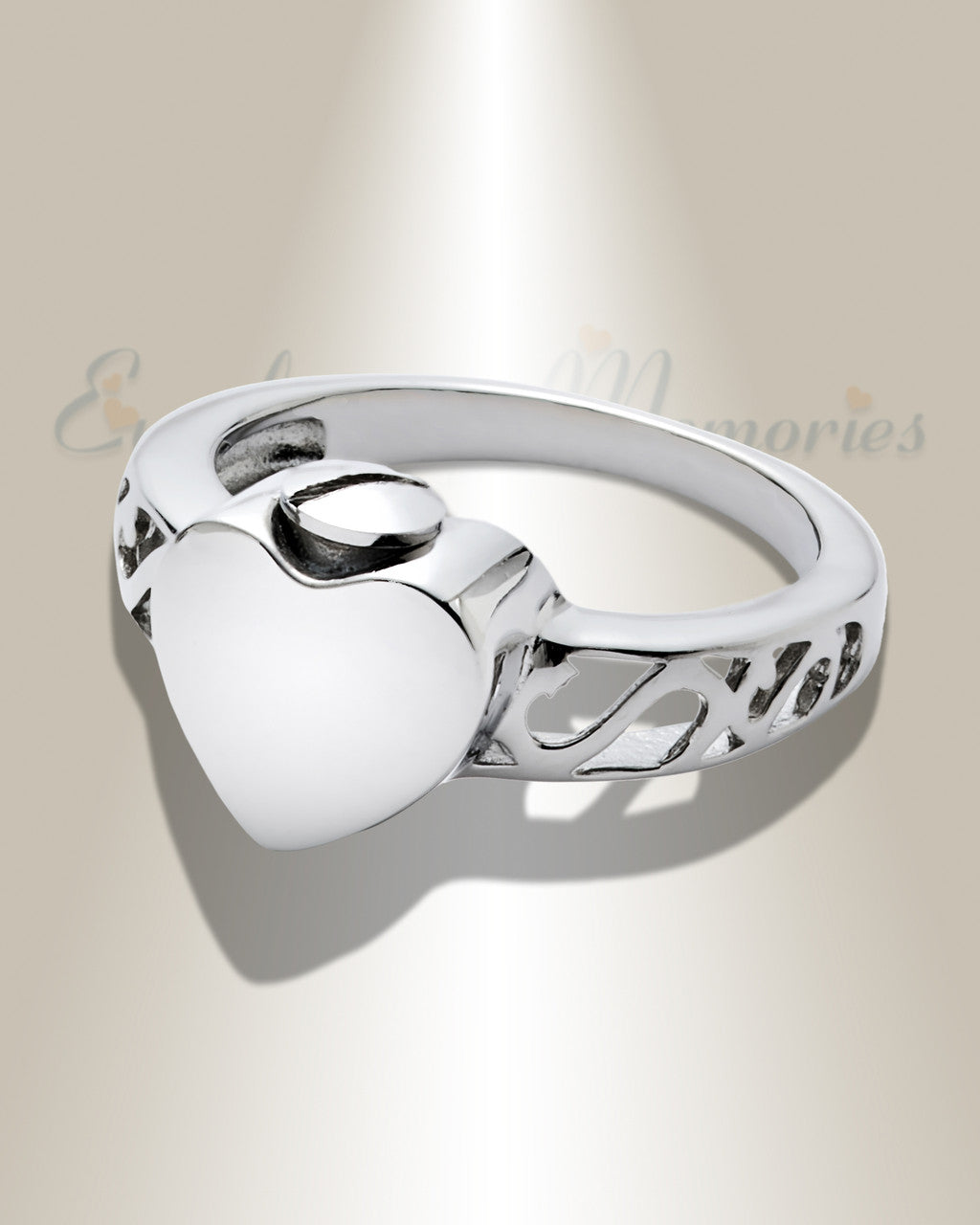 Women's Silver Simply Love Cremation Ring