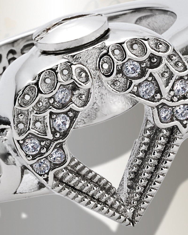Women's Silver Winged Heart Cremation Ring