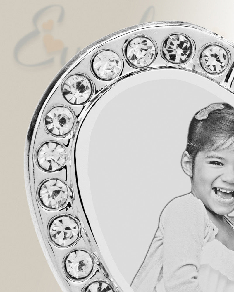 Birthstone Gem Heart January Photo Engraved Stainless Keepsake
