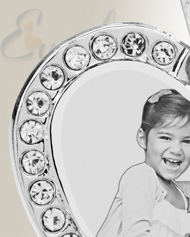 Birthstone Gem Heart July Photo Engraved Stainless Keepsake