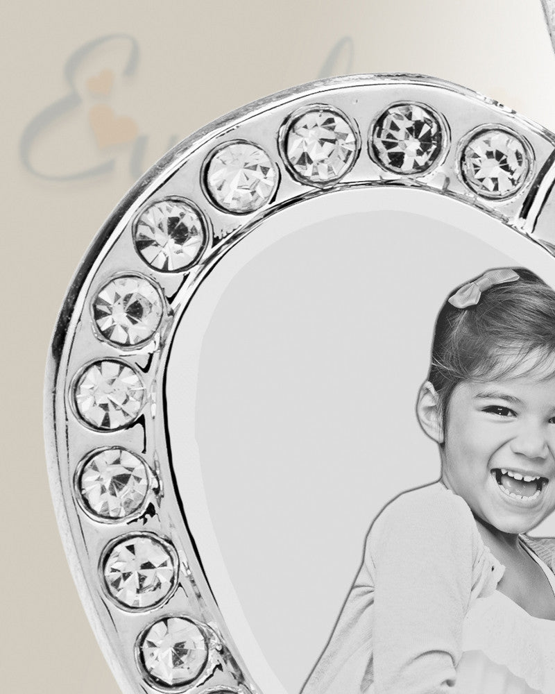 Birthstone Gem Heart March Photo Engraved Stainless Keepsake