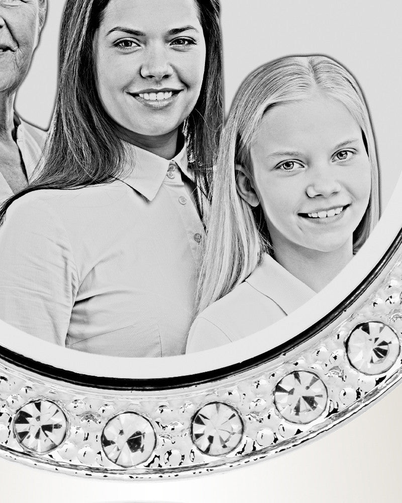 Birthstone Gem Circle August Photo Engraved Stainless Keepsake