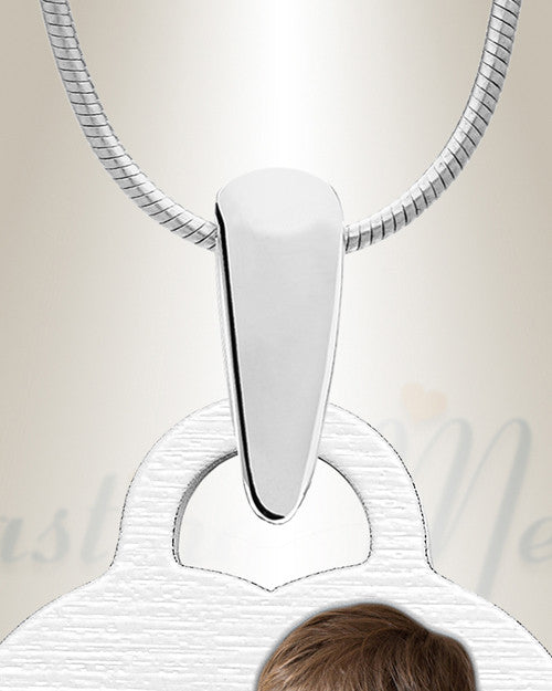 Pet Small Heart Color Photo Engraved Stainless Keepsake