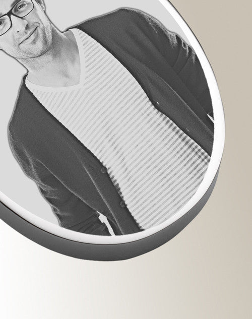 Circles Stainless Steel Photo Engraved Keychain