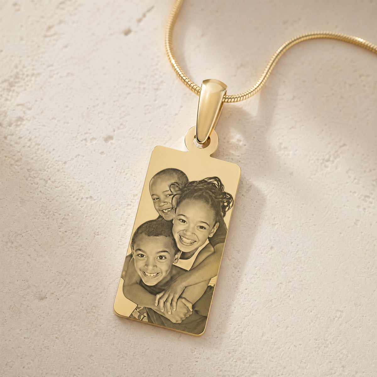 Gold Plated over Stainless Steel Tower Photo Pendant