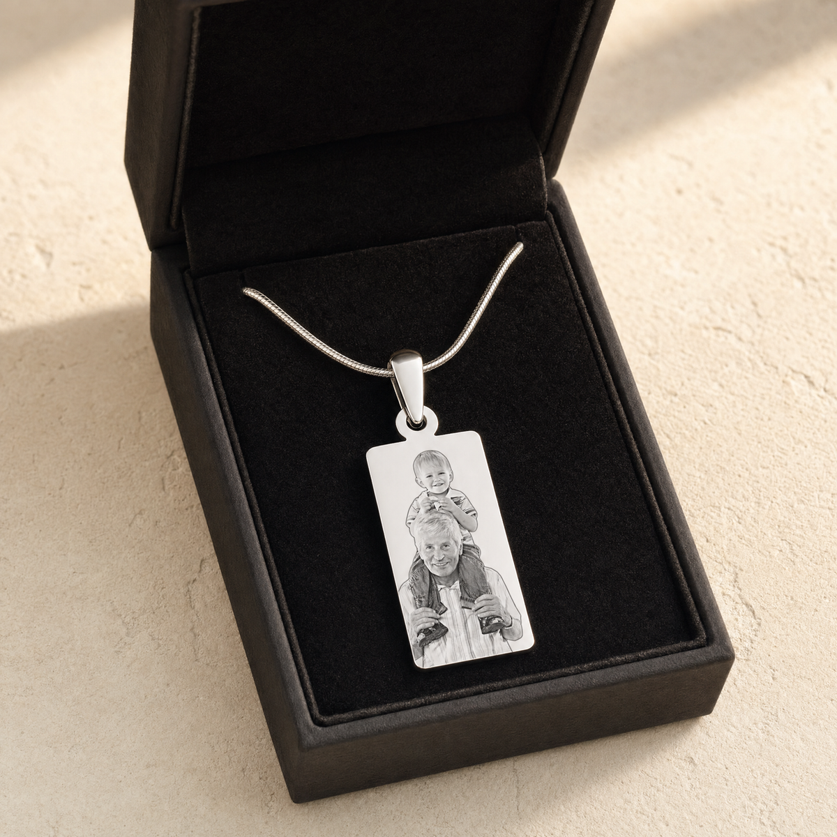 Stainless Steel Tower Photo Pendant
