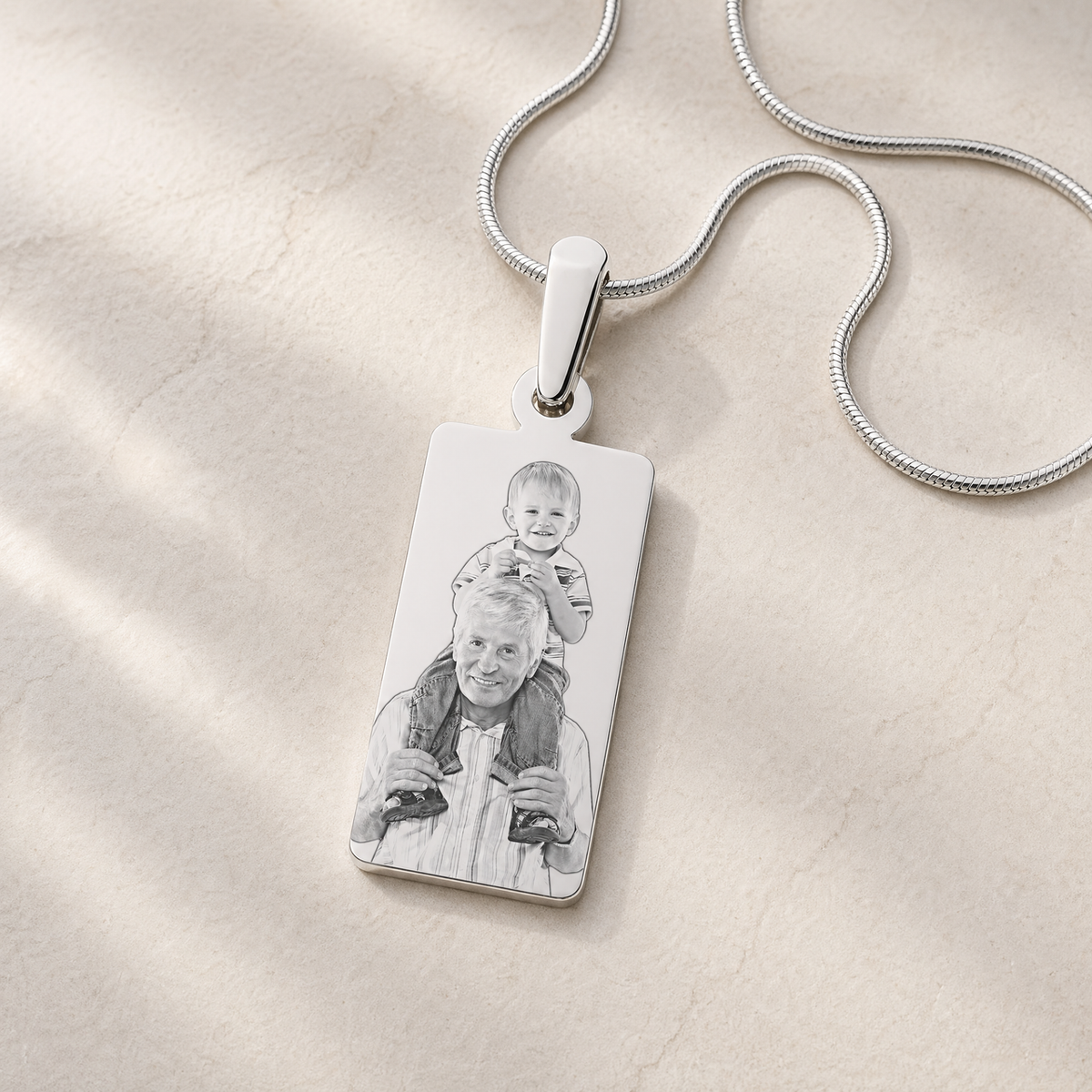 Stainless Steel Tower Photo Pendant
