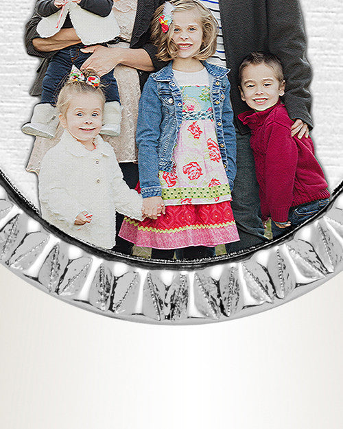 Stainless Textured Round Color Photo Pendant