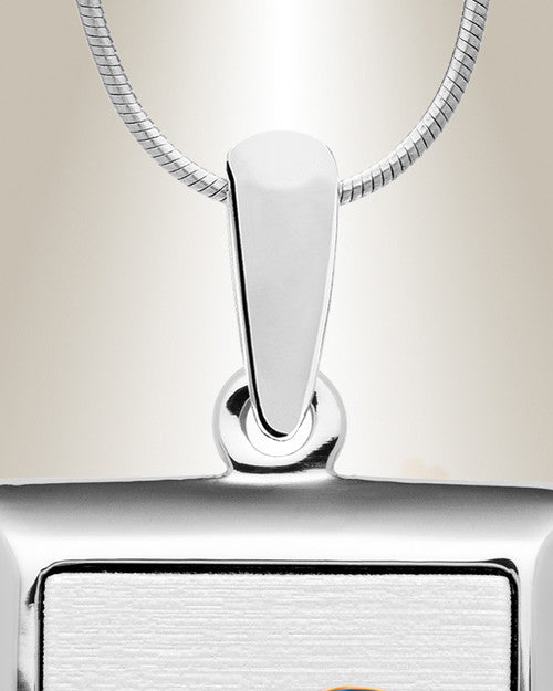 Silver Portrait Color Photo Rectangle Pendant