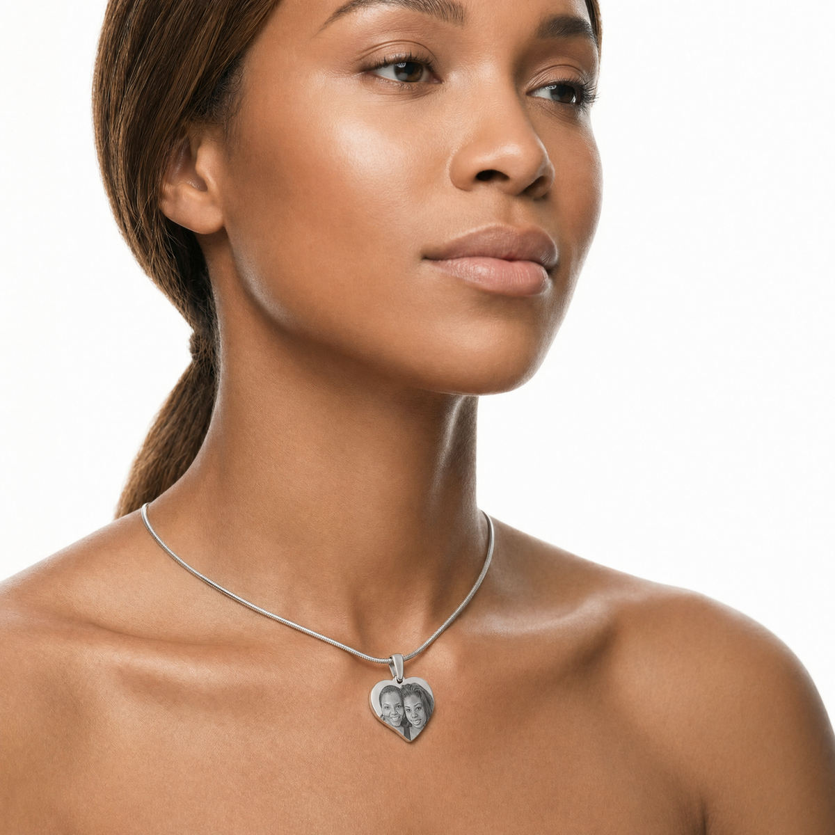 Stainless Steel Stately Rectangle Photo Pendant
