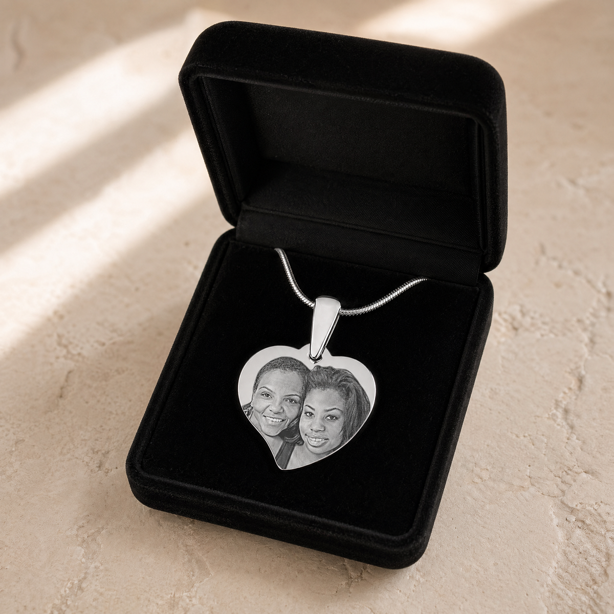 Stainless Steel Breezy Heart Photo Pendant
