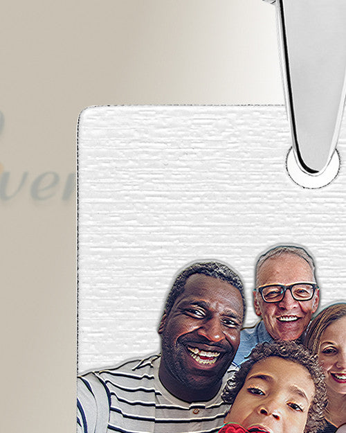 Silver Squared Color Photo Engraved Pendant
