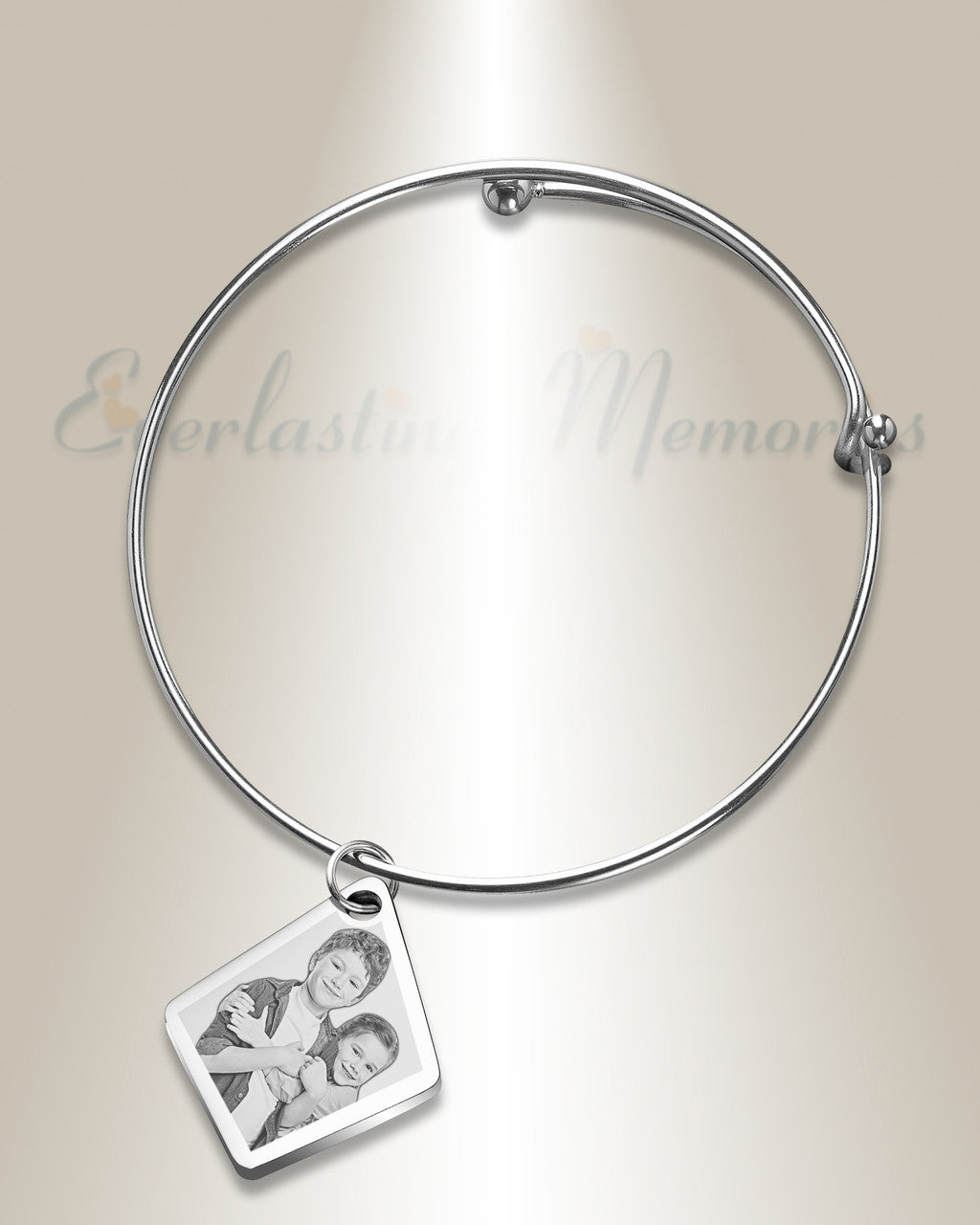 Sophisticated Stainless Steel  Fly Me A Kite Photo Engraved Bracelet
