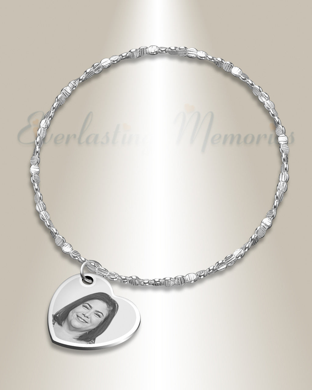 Luxurious Stainless Steel Heartfelt Photo Pendant Bracelet