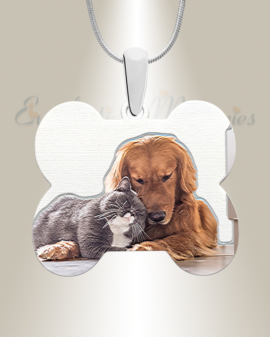 Silver Dog Treat Color Photo Pendant
