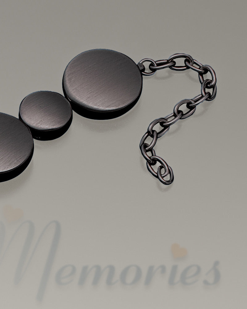 Black Satin At Peace Bracelet Cremation Jewelry
