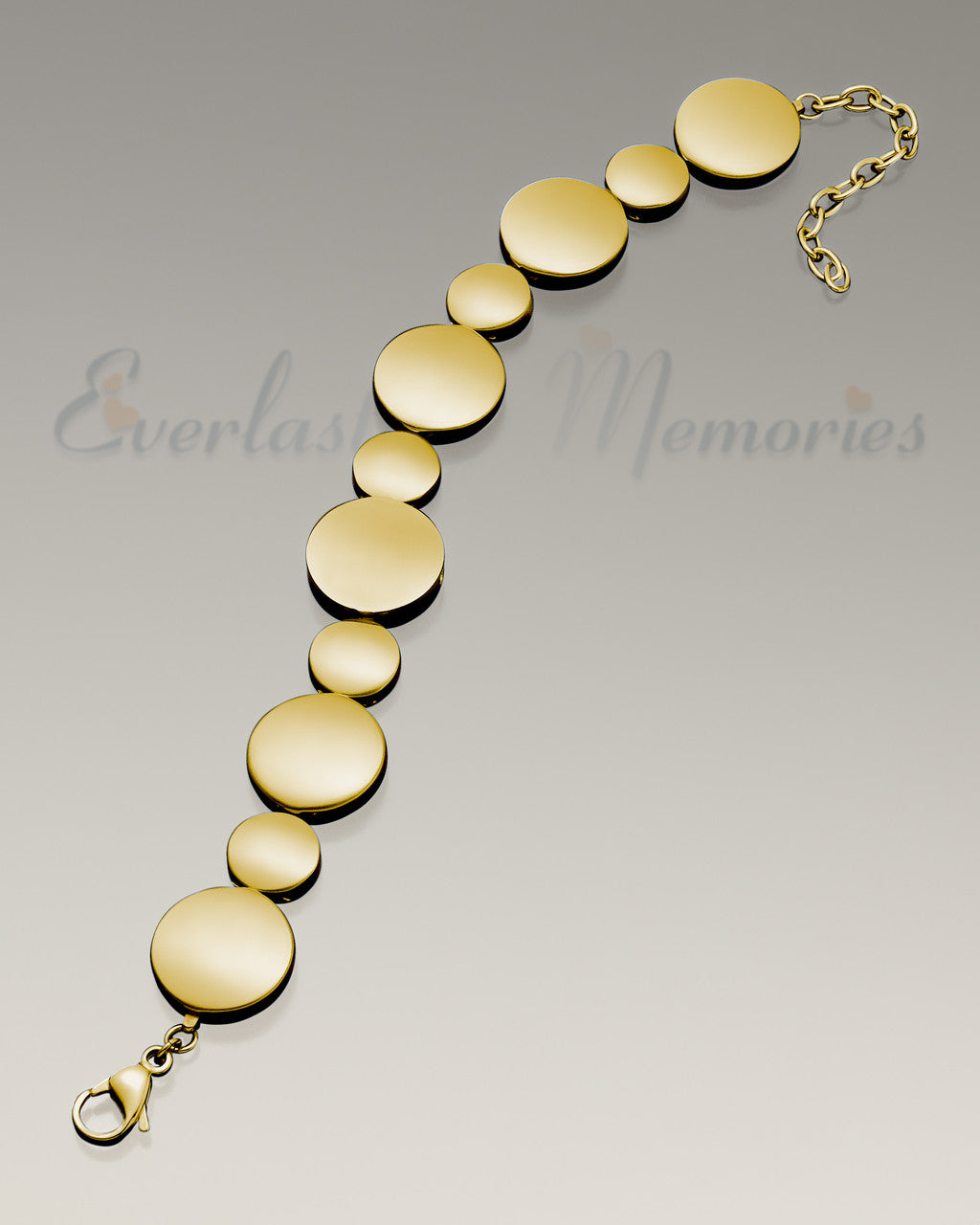 Polished Gold At Peace Bracelet Cremation Jewelry