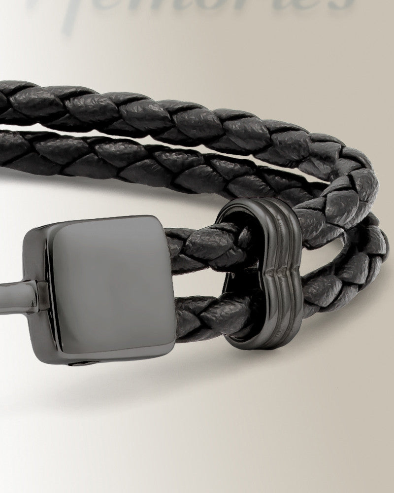 Black Stainless Steel Nautical Bracelet Cremation Jewelry