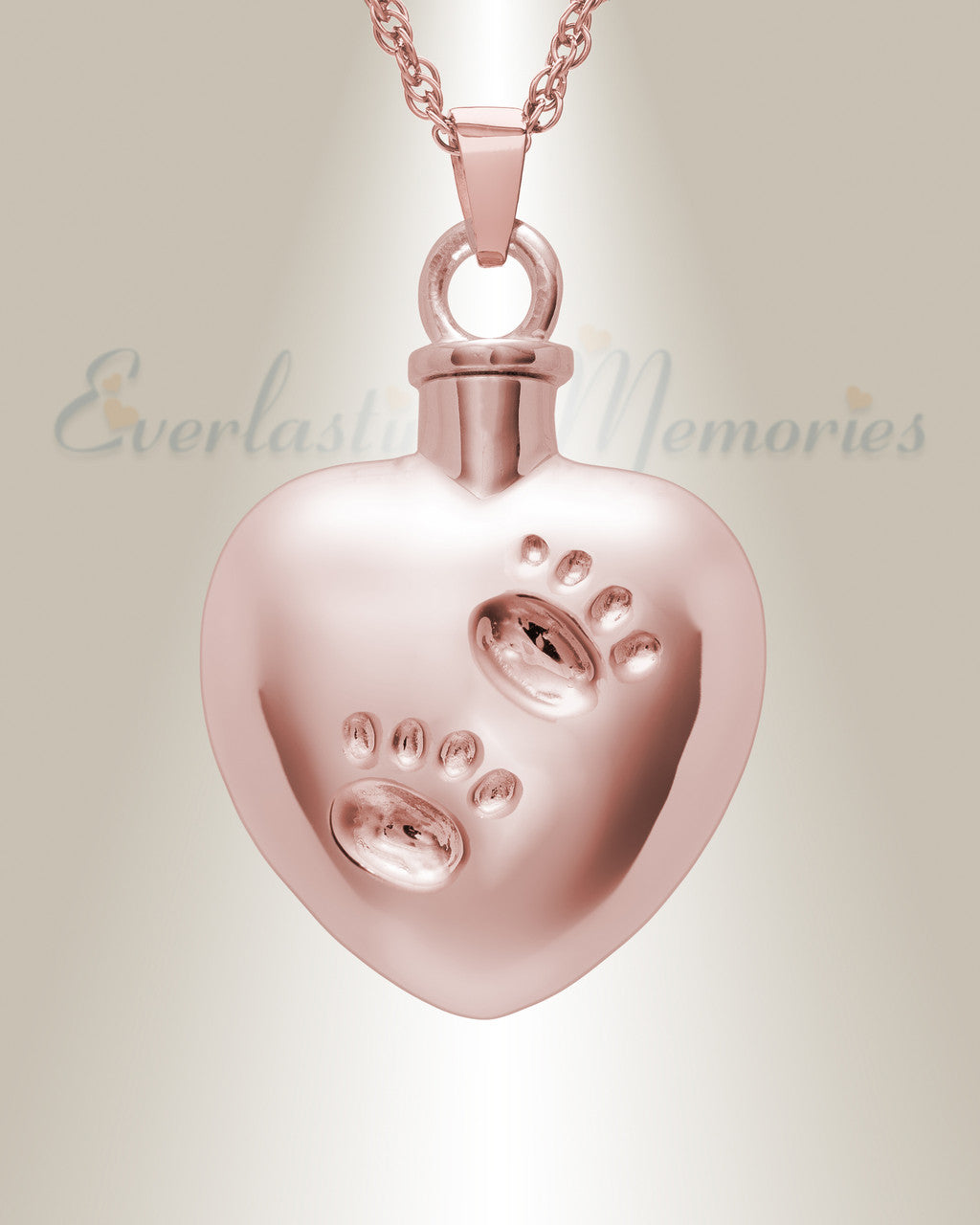 14K Rose Gold Remember Me Heart Cremation Jewelry