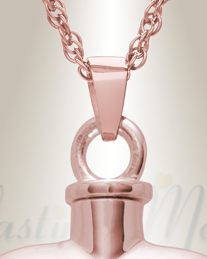 14K Rose Gold Remember Me Heart Cremation Jewelry