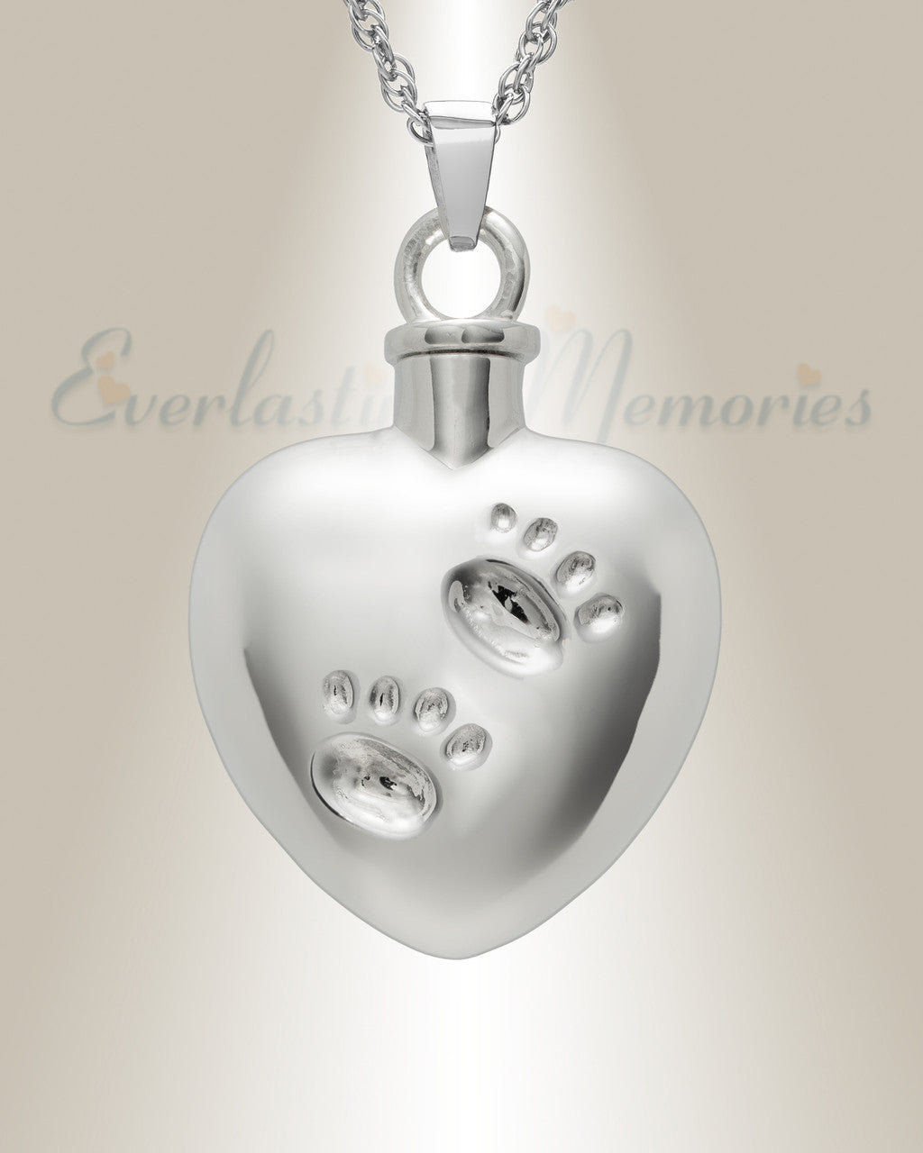 14K White Gold Remember Me Heart Cremation Jewelry