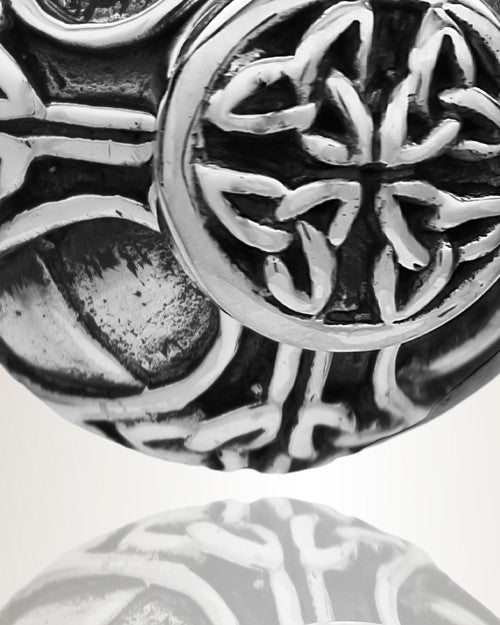 White Gold Celtic Round Cremation Jewelry