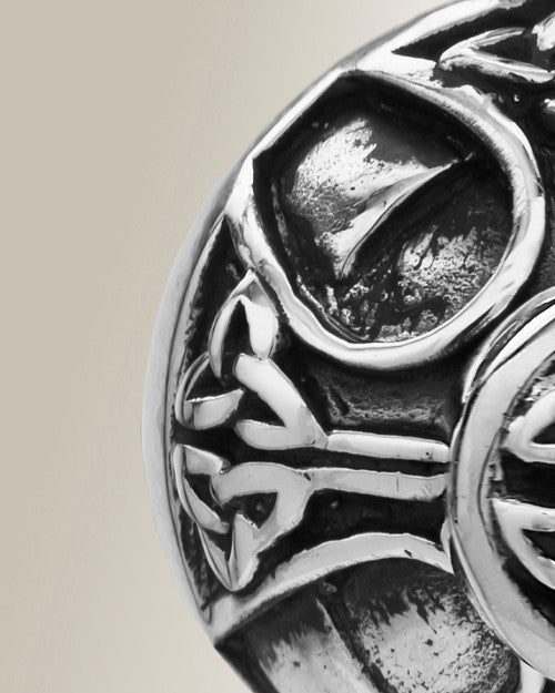 White Gold Celtic Round Cremation Jewelry
