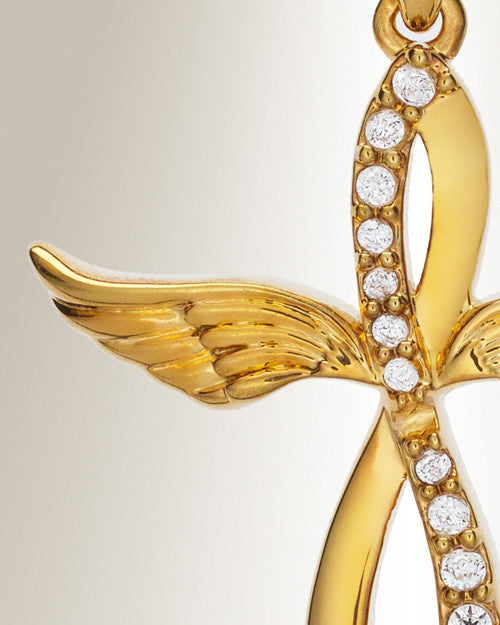 Gold Splendor Cross Urn Pendant