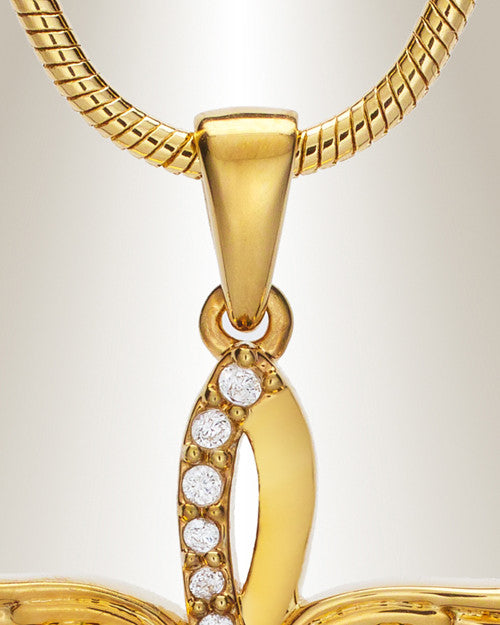 Gold Splendor Cross Urn Pendant
