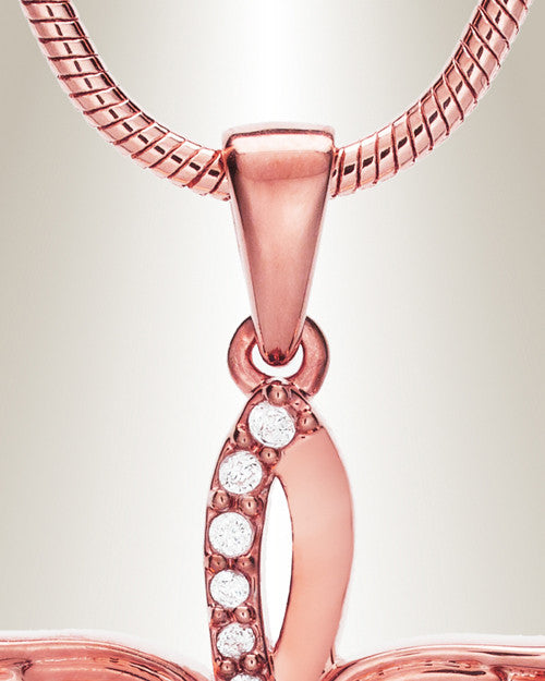 Rose Gold Splendor Cross Urn Pendant